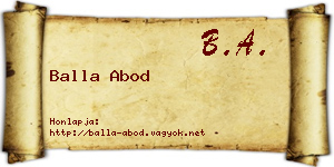 Balla Abod névjegykártya