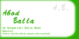 abod balla business card